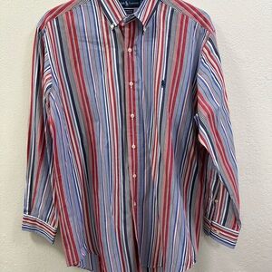 Ralph Lauren‎ Men's Striped Shirt - Red, Blue, White, Size 15 1/2, 32/33